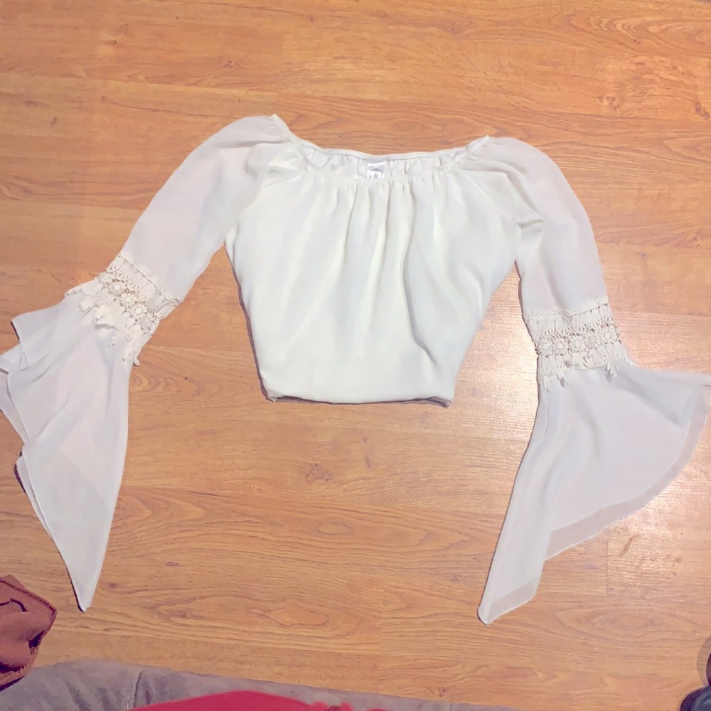 flowy white off the shoulder 70's princess dress